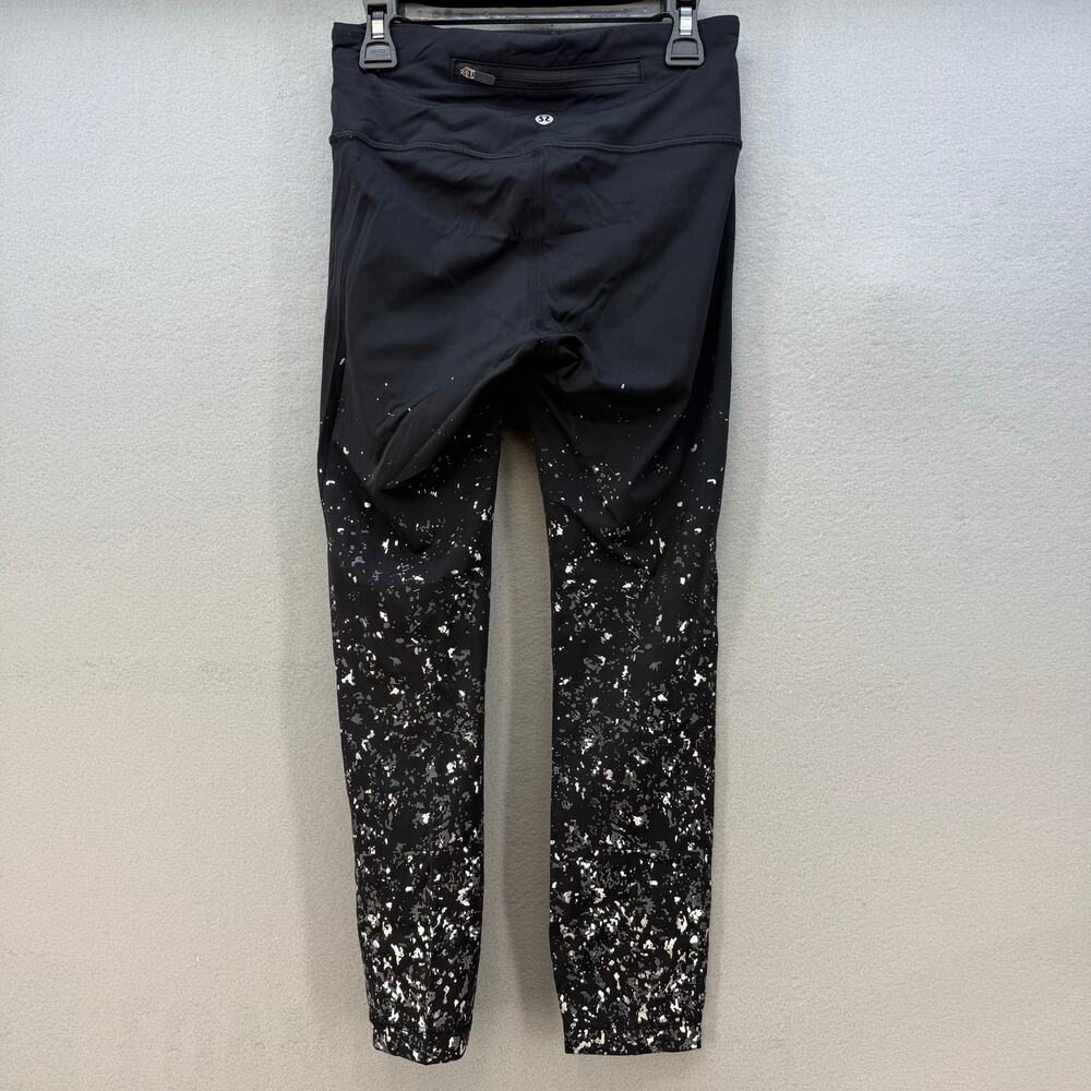 Lululemon Wunder Tight Leggings Women's 4 Black Silver Special Edition Shine - Picture 2 of 14